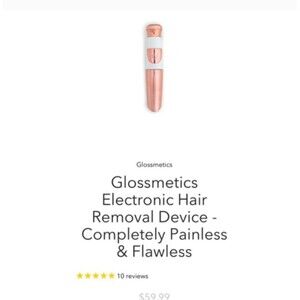 Glossmetics Electronic Wireless Hair Removal Device Painless Facial Shaver Razor